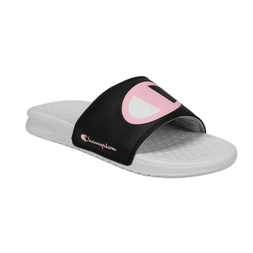 New Champion Kids Super Slides Black Pink Sandal, Size 11